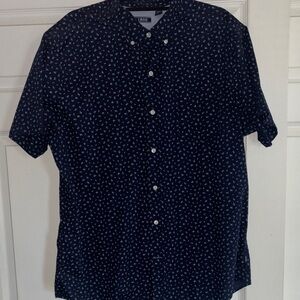 Izod Men's Dark Blue Casual Shirt with Pattern